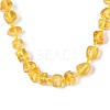 Natural Amber Nuggets Beaded Necklaces NJEW-T019-10-4