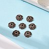 4-Petal Tibetan Style Alloy Flower Bead Caps X-TIBE-S222-R-NR-4