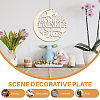 Creative Natural Wooden Wall Hanging Decoration WOOD-WH0039-007-3