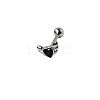Angel Wing Heart 316L Surgical Stainless Steel Pave Cubic Zirconia Tongue Rings FS-WG901EE-10-1