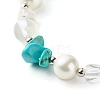 Synthetic Turquoise Chip Beaded Bracelet for Girl Women BJEW-TA00019-02-4
