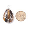 Natural Tiger Eye Pendants PALLOY-JF01307-05-2