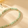 Natural Green Aventurine Rondelle Beaded Necklaces with Brass Beads WG55414-01-3