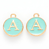 Golden Plated Alloy Enamel Charms X-ENAM-S118-05A-1