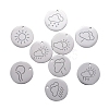 9 Style 304 Stainless Steel Weather Pendants STAS-CJ0001-141-3