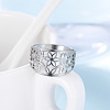 Flower Pattern Hollow Out 304 Stainless Steel Finger Rings FS-WGDCC5F-01-1