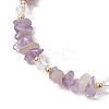 Natural Amethyst Chip Beaded Bracelets for Women X-BJEW-JB11742-03-3