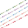 CHGCRAFT 5Pcs 5 Color Handmade Glass Pearl Beaded Chain AJEW-CA0003-32-1