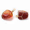 Natural Red Agate Pendants G-N332-50-03-3
