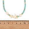 Dyed Synthetic Turquoise Starfish and Pearl Beaded Necklaces for Women NJEW-JN06658-4
