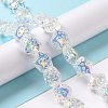 Transparent Electroplate Glass Beads Strands GLAA-C025-01D-2