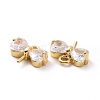 Brass Micro Pave Ckear Cubic Zirconia Charms ZIRC-F133-02G-3