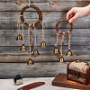 AHADERMAKER 2Pcs 2 Styles Rattan & Iron Witch Bells for Door Knob for Protection AJEW-GA0005-71-3