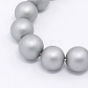 Round Shell Pearl Frosted Beads Strands X-BSHE-I002-8mm-223-1