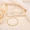 2Pcs 2 Styles ABS Plastic Imitation Pearl & Shell Pearl & Brass Beads Bracelets BJEW-SW01606-3