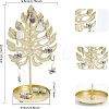 Iron Earring Display Stands with Round Tray EDIS-WH0016-018B-2