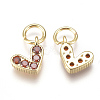 Brass Micro Pave Cubic Zirconia Charms ZIRC-F111-08G-06-2