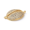 Brass Micro Pave Clear Cubic Zirconia Shell Shaped Links Connector Charms KK-K399-03B-G-2