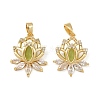 Brass Micro Pave Cubic Zirconia Pendants KK-B161-11G-1
