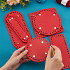   6Pcs 6 Style Flat Round PU Leather Knitting Crochet Bags Nail Bottom Shaper Pad DIY-PH0021-06B-3