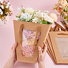 Trapezoid Paper Flower Gift Tote Bags with Plastic Visible Window ABAG-WH0045-25A-3