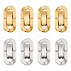 Unicraftale 8 Sets 2 Colors 304 Stainless Steel Fold Over Clasps STAS-UN0046-68-1