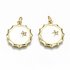 Real 16K Gold Plated Brass Micro Pave Clear Cubic Zirconia Pendants ZIRC-S067-195-NF-1