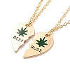 BEST BUDS Alloy Pendant Necklaces NJEW-K124-03A-G-1