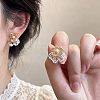 Alloy & Imitation Pearl Stud Earrings WG51E44-01-2