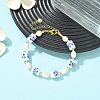 Natural Cultured Freshwater Pearl & Handmade Porcelain Beads Bracelets for Women BJEW-JB13755-1