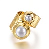 Adjustable Pearl Cuff Finger Rings RJEW-K229-H01-2