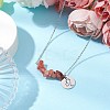 Natural South Red Agate Chip & Constellation Pendant Necklaces NJEW-JN05084-05-2