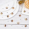 SUNNYCLUE 8 Pairs 4 style Natural Wood Flat Round Stud Earrings EJEW-SC0001-47-4