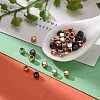 60Pcs 4 Colors Cube Brass Spacer Beads KK-LS0001-02-6