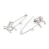 Bowknot 304 Stainless Steel Safety Pins Brooch Findings SA-CBA098D-12A-P-2