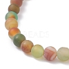 6.5mm Frosted Round Natural Mixed Stone Beads Stretch Bracelet for Girl Women BJEW-JB07110-5