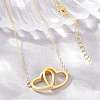 Brass Couple Heart Pendant Necklaces KK-CBA4547-07G-3