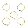Brass Heart Charm Bracelets BJEW-JB13612-2