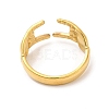 Ion Plating(IP) 304 Stainless Steel Hands Open Cuff Rings for Women X-RJEW-L107-002G-3
