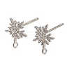 Rhodium Plated 925 Sterling Silver Ear Stud Findings STER-F058-01P-05-1