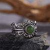 925 Sterling Silver with Natural Jade Finger Rings WGB2E64-23-1