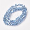 Electroplate Transparent Glass Beads Strands EGLA-A034-T2mm-T07-2
