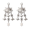 Alloy Sun Chandelier Earrings for Women EJEW-U028-01P-2
