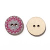 2-Hole Printed Wooden Buttons BUTT-ZX004-01A-M-2