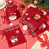 WADORN® 6Pcs 3 Styles Christmas Theme Linen Packing Pouches ABAG-WR0001-02-4