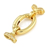 Rack Plating Brass Micro Pave Clear Cubic Zirconia Fold Over Clasps KK-A234-003G-01-1
