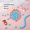 100Pcs Silicone Beads Round Rubber Bead 15MM Loose Spacer Beads for DIY Supplies Jewelry Keychain Making JX447A-2