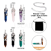  DIY 6 Colors Natural & Synthetic Gemstone Pendant Necklace Making Kits DIY-NB0005-04-5