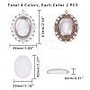   Tibetan Style Alloy Flat Oval Pendant Cabochon Settings and Clear Oval Glass Cabochons DIY-PH0024-97-2