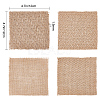 12Pcs 4 Style Square Jute Braided Mats AJEW-DR0001-12-2